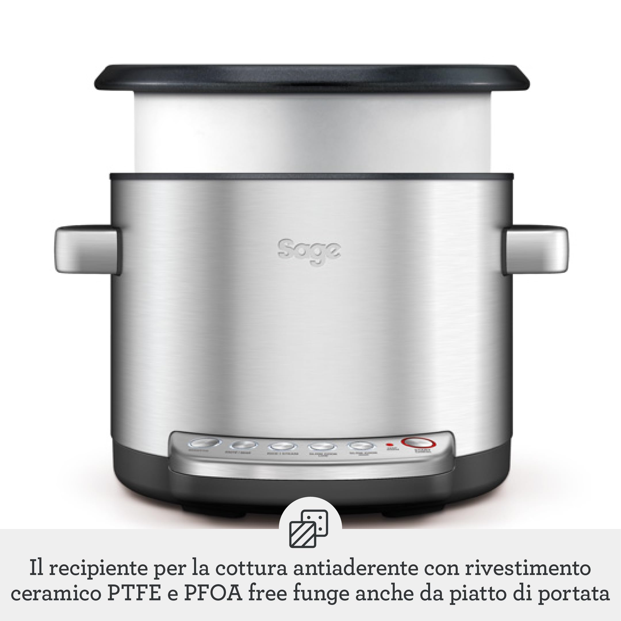 Sage - The Risotto Plus - Pentola Multipla con Risotto Senza Cottura - Elettrodomestici, Robot da Cucina - Acciaio Inox Spazzolato