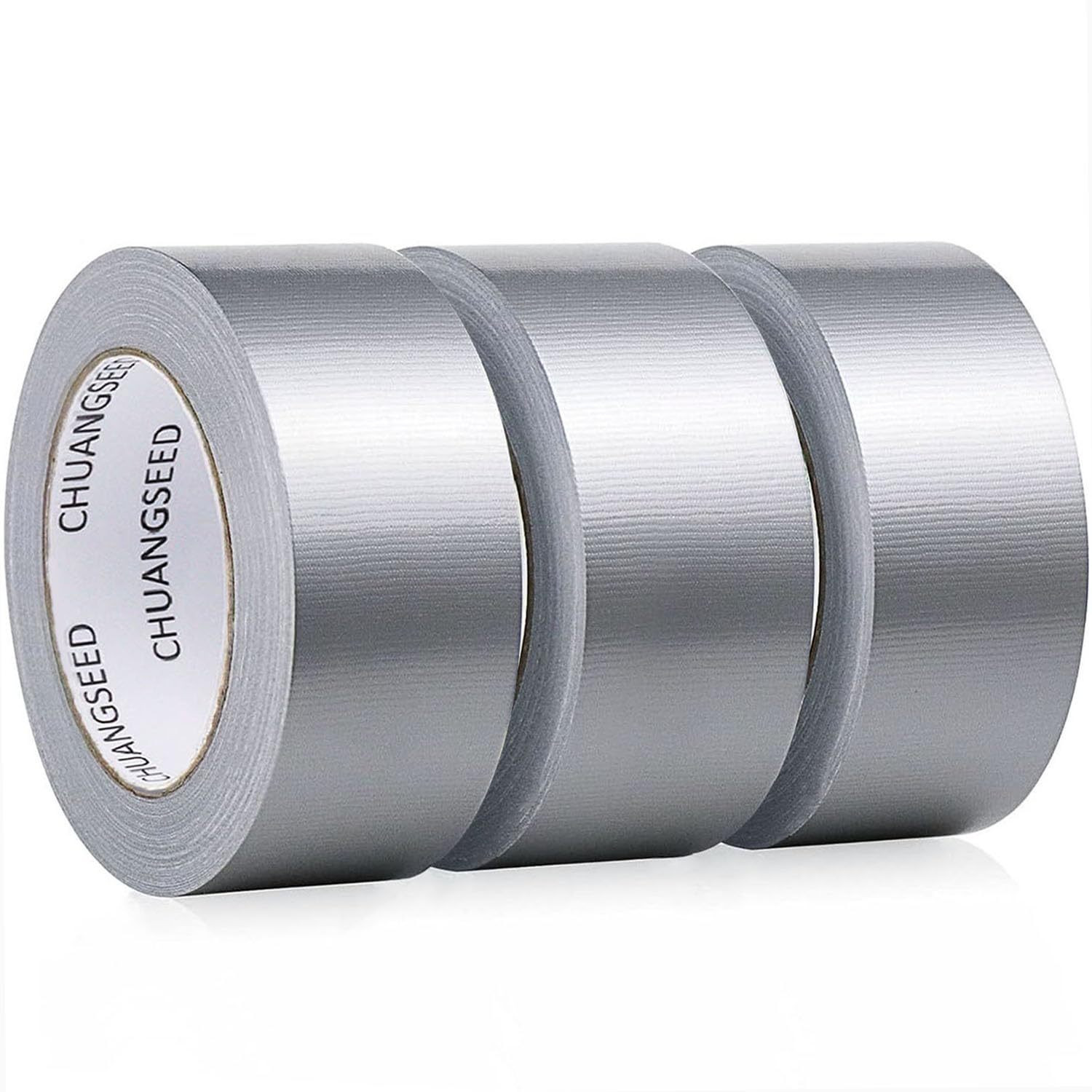 CHUANGSEED 3 Pack Silver Waterproof Duct Tape 50mm x 27.4m Heavy Duty Strong Gaffer Tape for Repairs DIY, Crafts
