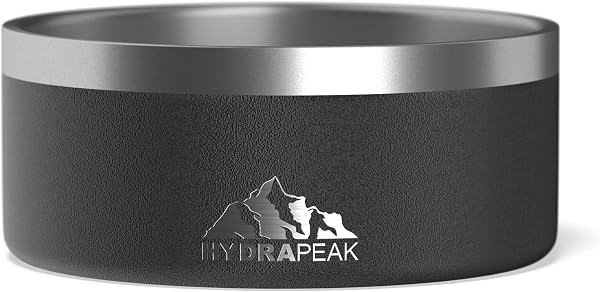 Hydrapeak Non-Slip Stainless Steel Dog Bowl - Water and Food Dish for Large and Small Dogs, Multiple Sizes (32oz/64oz)