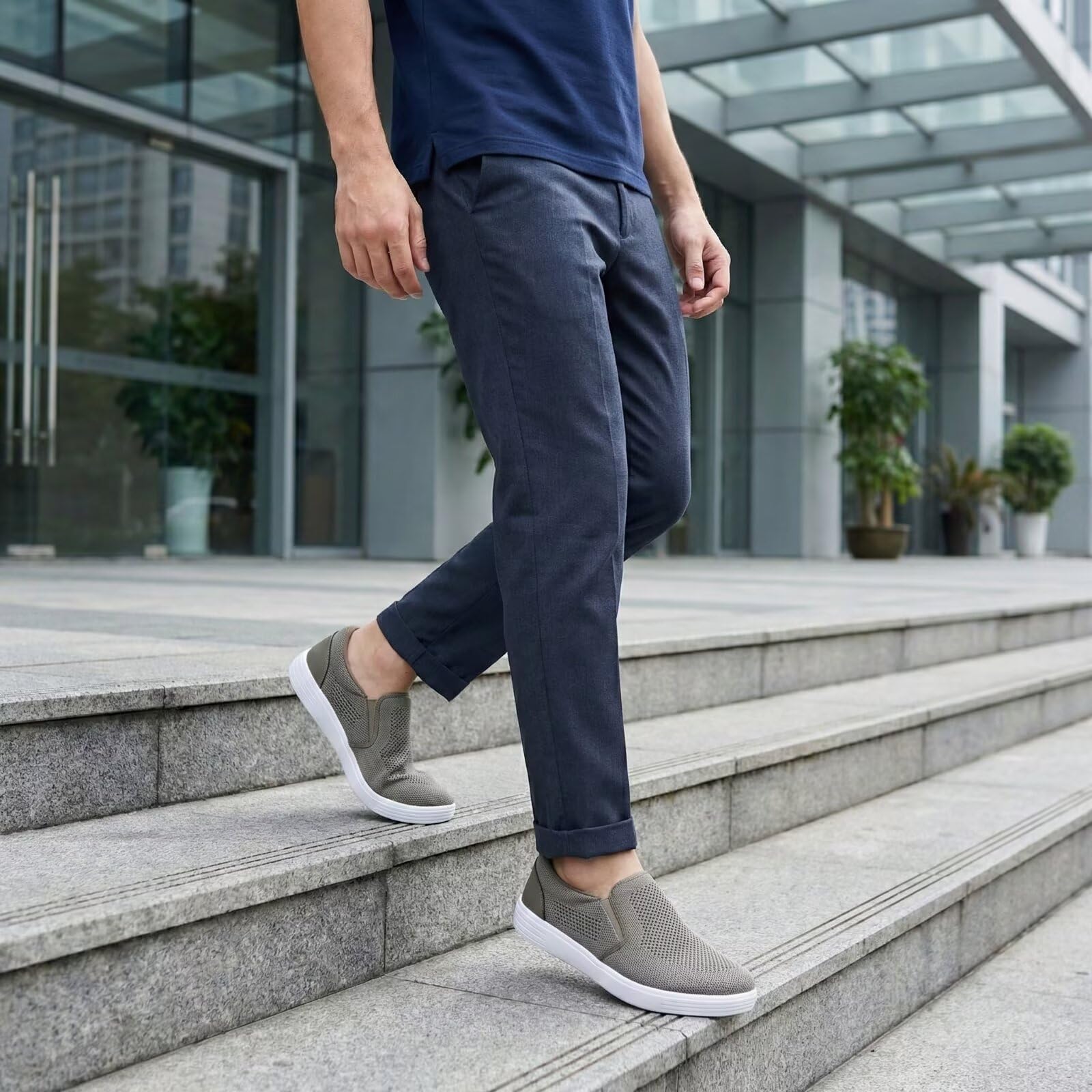 Zapatos Slip-On Hombre - Calzado Ultraligero de Malla Transpirable, Playa y Tiempo Libre