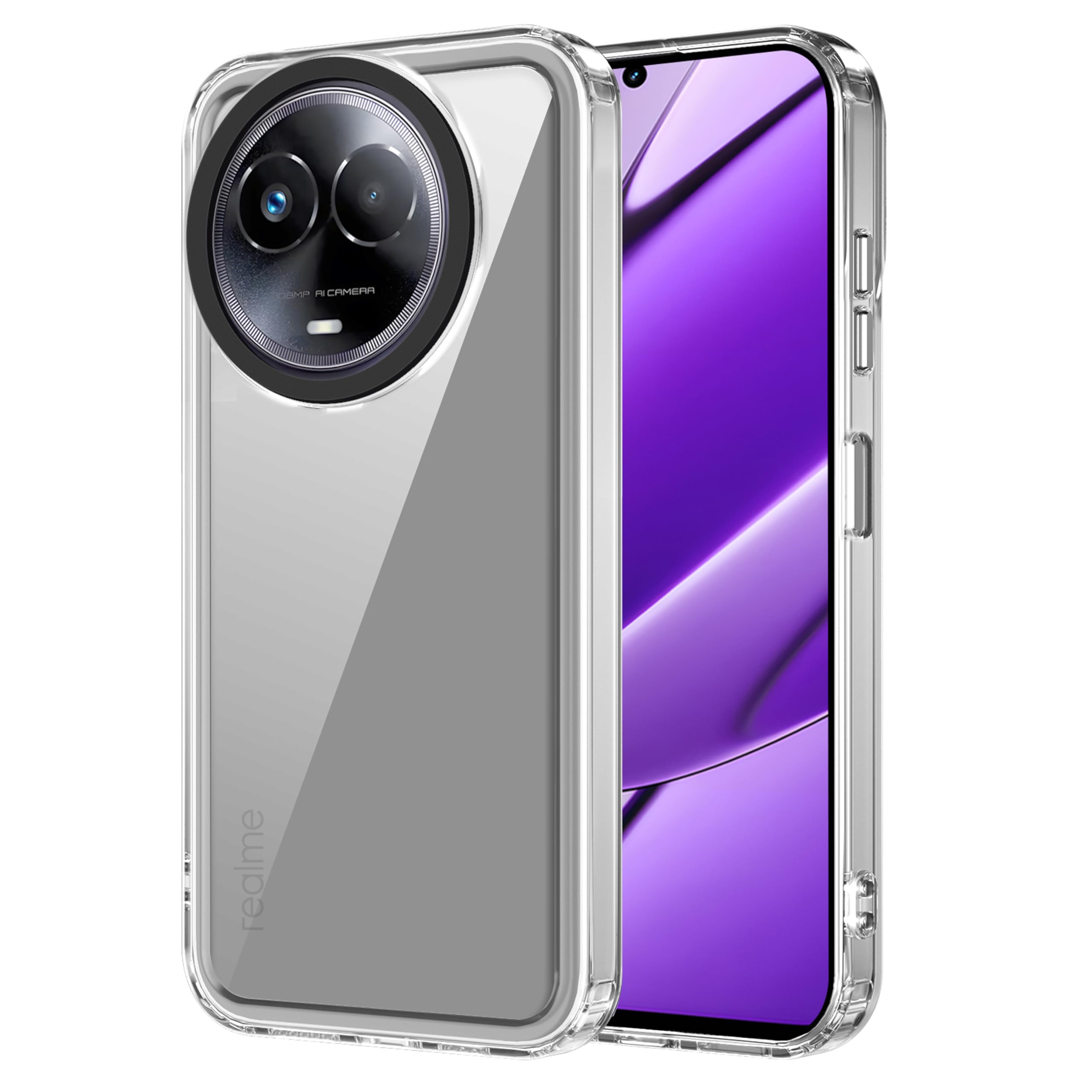 amazon basics Back Case Cover for Realme 11x 5G (TPU + PC_Transparent)