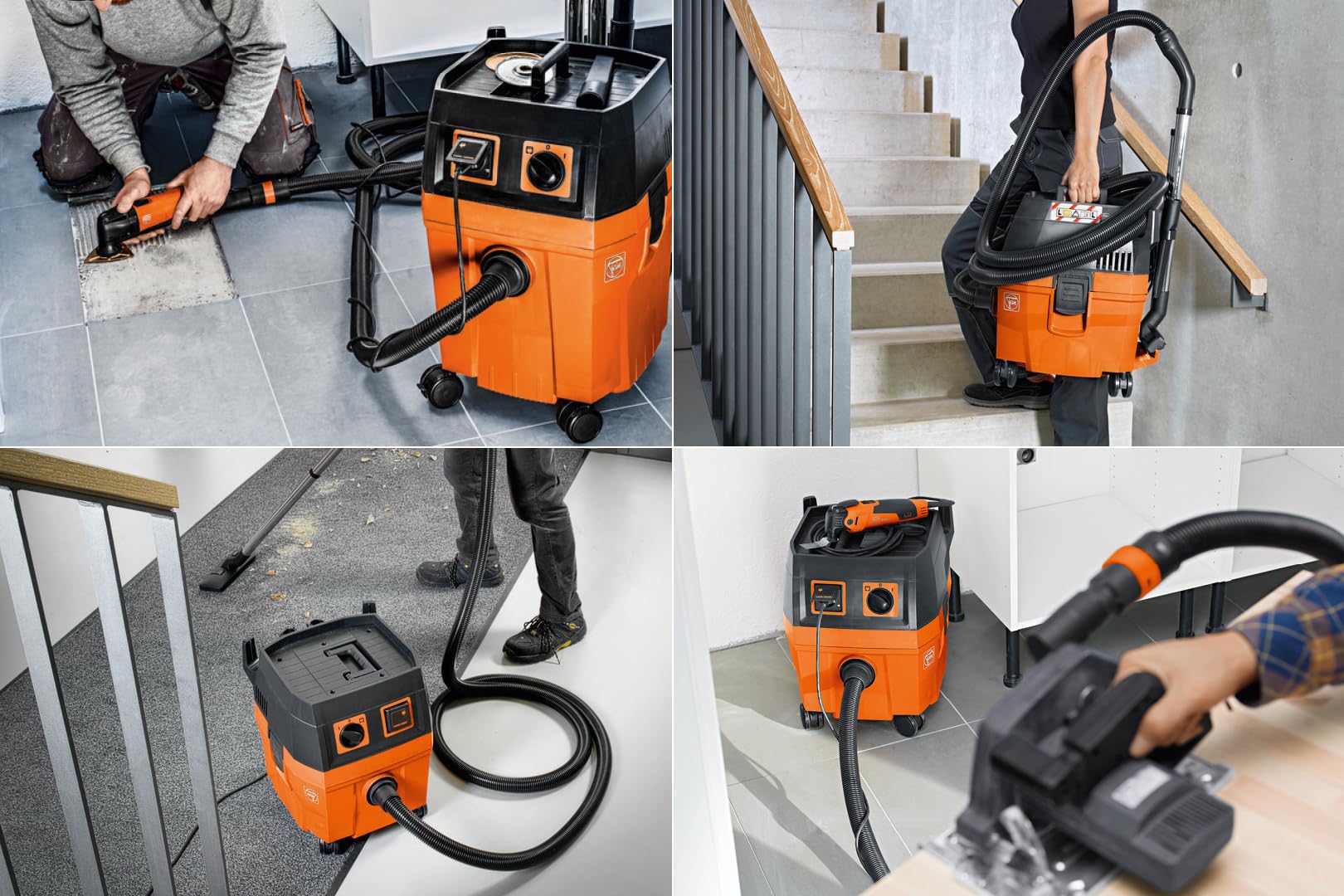 FEIN Dustex 25 L, Aspirador de obras para conexión de herramientas eléctricas, Aspirador en humédo/seco con cable de red 7,5 m, Potencia máxima de entrada 1380W. Homologación para la clase de polvo L. | Conexión de herramientas eléctricas. cable de red 7,