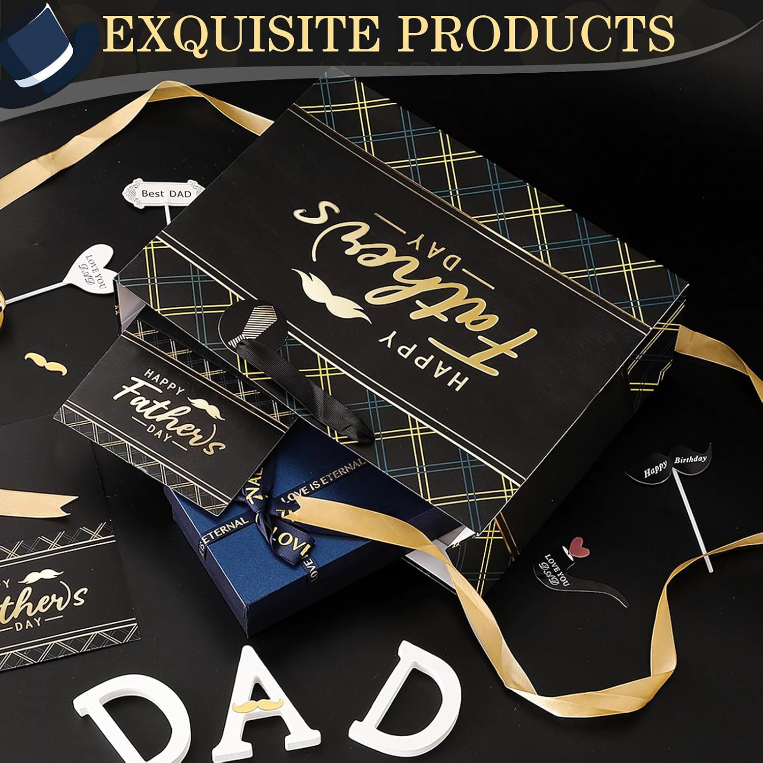 souloduce 13 Inch Father’s Day Gift Bags, Including Greeting Card and Tissue Paper - Ideal for the Best Dad Ever, Perfect for Birthdays, Father’s Day, Celebrations, and Thank You Occasions (1 Pack) image 3