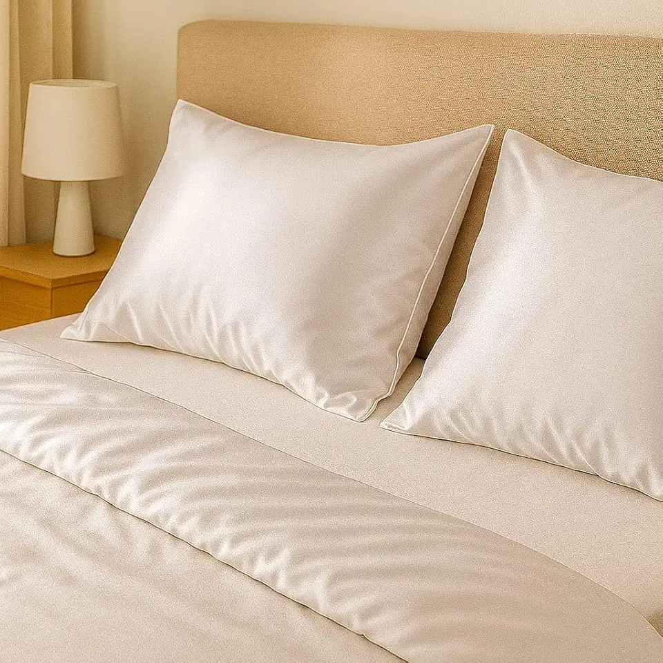 Par de Fronhas de Cetim Antifrizz Premium (Branca)