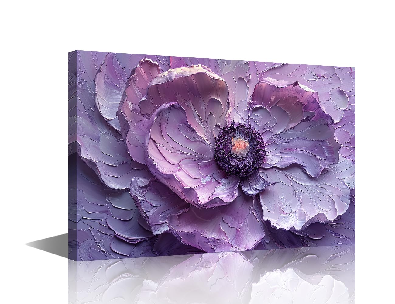 TISHIRON 1 Panels Canvas Print Art Set Elegant Purple Flower Posters and Prints for Home Office Hotel Wall Decoration, Stretched and Framed Gallery-Wrapped Ready to Hang, 18" Wx12 H