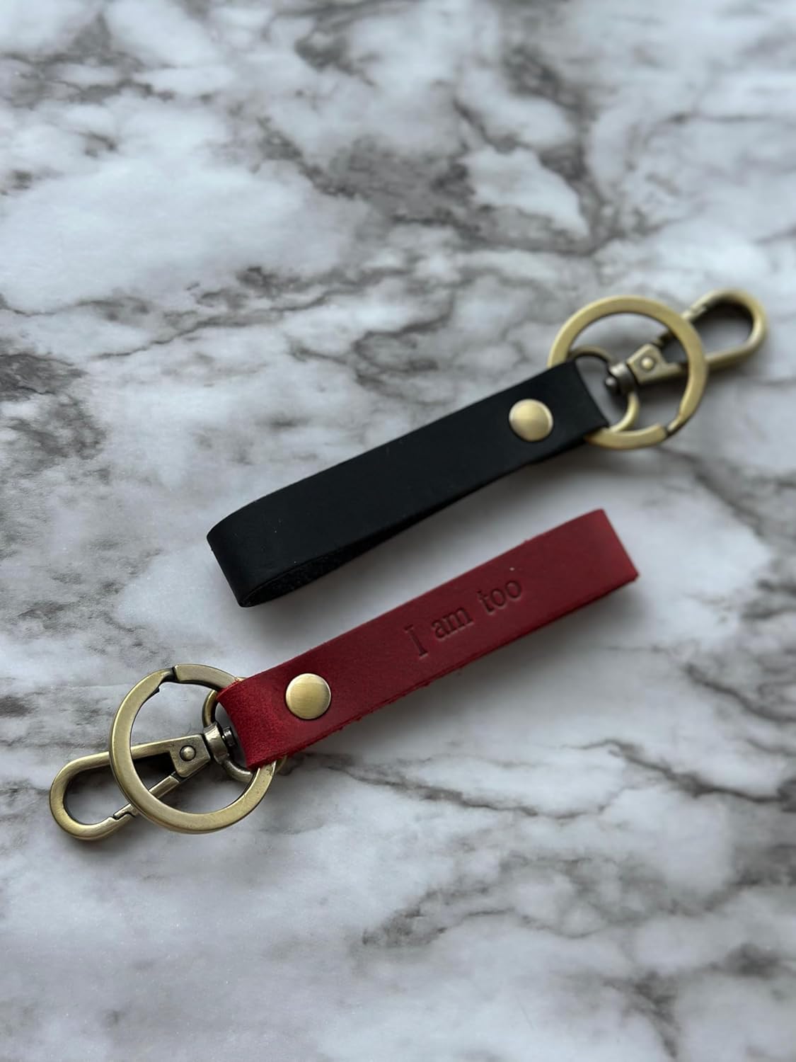 Personalized Leather Keychain with Engraved Message - Image 5