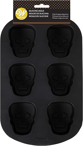 Miniatura 8 de Wilton Molde de silicona antiadherente de calavera de Halloween, 6 cavidades