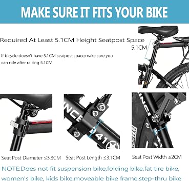 Pannier Rack, Cycle Touring Carrier 50KG Capacity, Bike Rear Luggage Rack w/Fender & Reflector, Quick Release Universal Bicycle Rack for Mountain & Road Bike