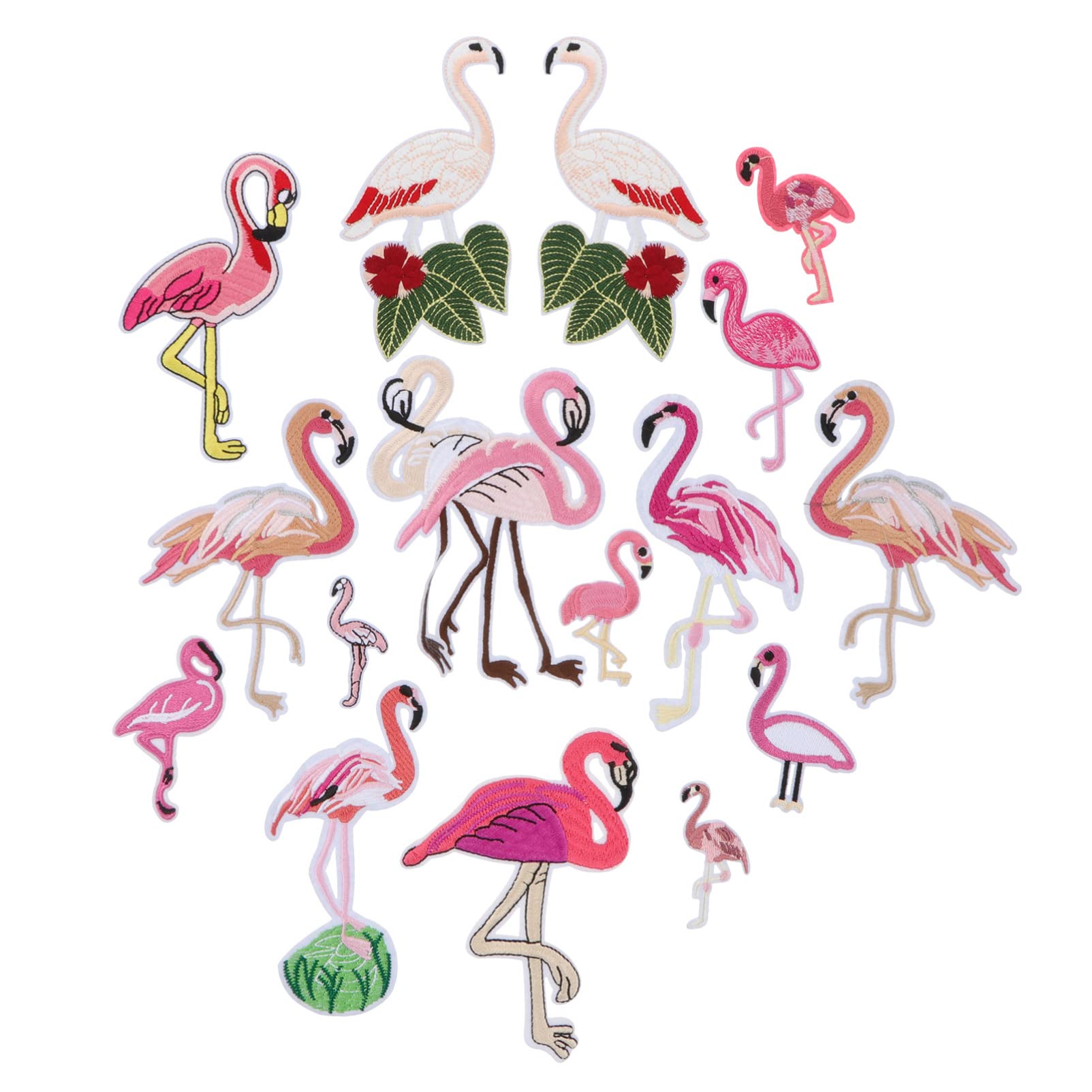 Ciieeo 48stücke Teiliges Set Flamingo Aufnäher Gestickte Bügelpatches Für Kleidung Taschen Und Mehr Dekorative Accessoires Zum Aufbügeln Und Aufnähen Für Kreative Reparaturen Und