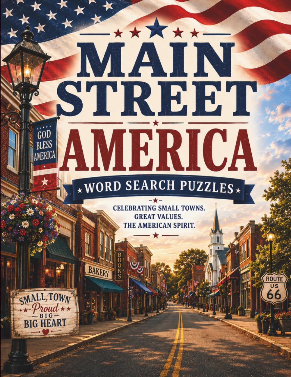 Main Street America Word Search: 50 Large-Print Puzzles Celebrating Small-Town America