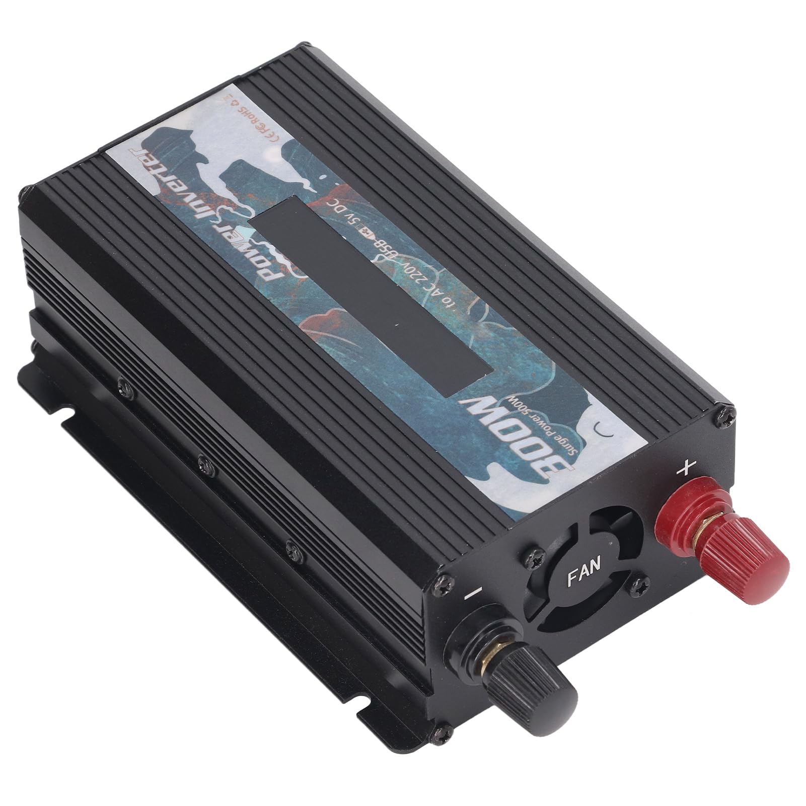 Samochodowy Przetwornica Napięcia 300 W Przetwornica Sinusoidalna ze Stopu Aluminium DC 12 V na AC 220 V z Wyświetlaczem LCD USB 2 A i Wentylatorem Chłodzącym do Podróży Samochodem Kemping