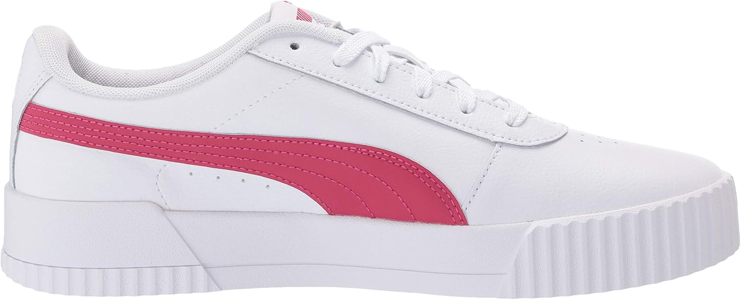 PUMA womens Carina Sneaker, Puma Whitebright Rose-bright Rose, 7 US