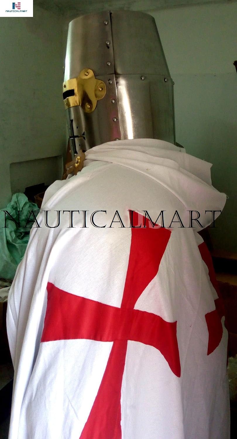 Crusader Full Suit of Armor Medieval Knight Templar - Halloween LARP
