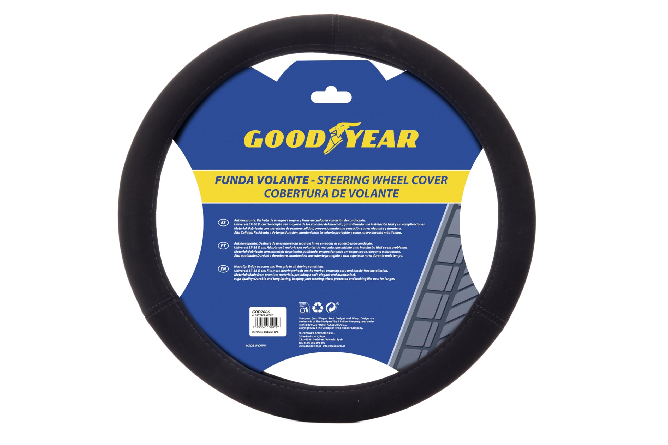 Goodyear Funda Volante Alcantara, Negro