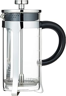 Melitta Cafetière à Piston en Verre Graduée, French Press, pour Café ou Thé, Récipient adapté au Micro-Onde, Acier Inoxydable, 400 ml (3 Tasses), Premium, Inox