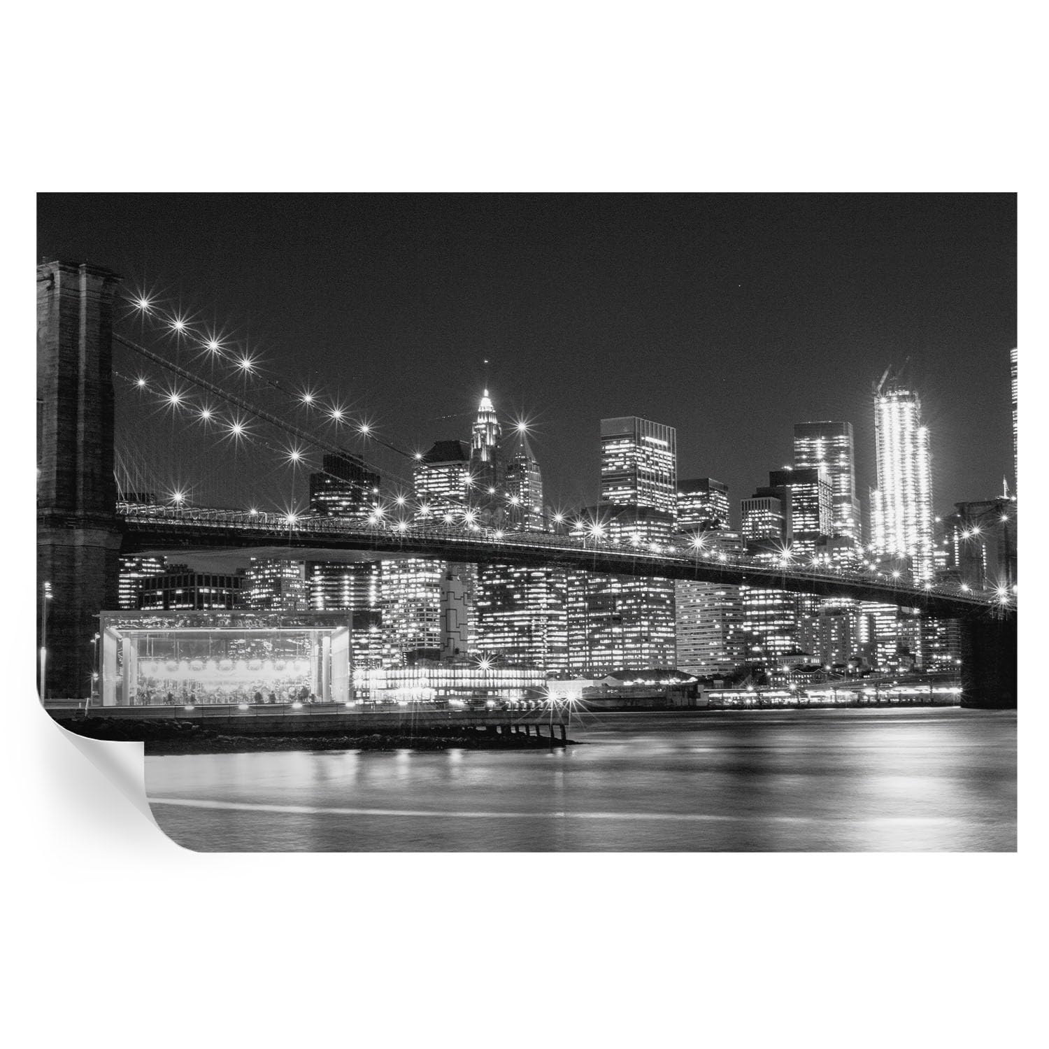 Panorama nocturno en vinilos autoadhesivos lavables para salones modernos