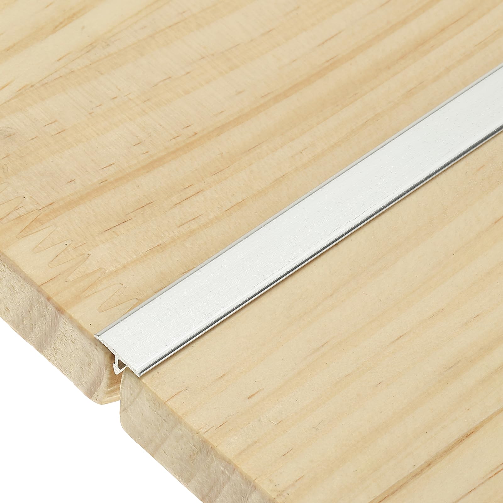 sourcing map 3Pcs T-Molding Transition Strips, 9m x 10mm (L x W) Aluminium Alloy Floor Flat Divider Strip Vinyl Flooring Edging Trim for Floor Gaps Doorways, Matte Silver