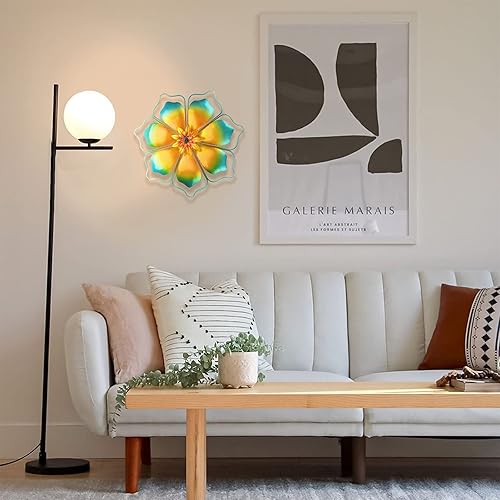 Miniatura 7 de Decoración de pared de flores de metal, decoración de pared de metal con marco de alambre para colgar para porche al aire libre, patio, jardín,