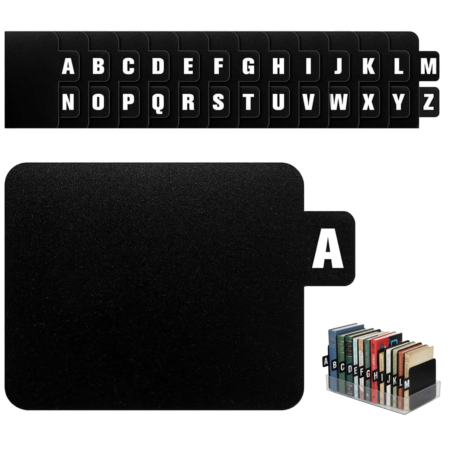 26 Pcs Vinyl Record Dividers A–Z Alphabetical Plastic Record Dividers for Vinyl Record Organizer, DVD CD Album Storage, A-Z Record Organizer Tabs for Books, Files Collections
