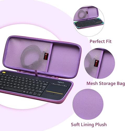 Vista 8 de XANAD Funda rígida para Logitech K400 Plus/Logitech POP Keys/Logitech MX Mecánico Mini Teclado Táctil Inalámbrico Teclado Touchpad Gris