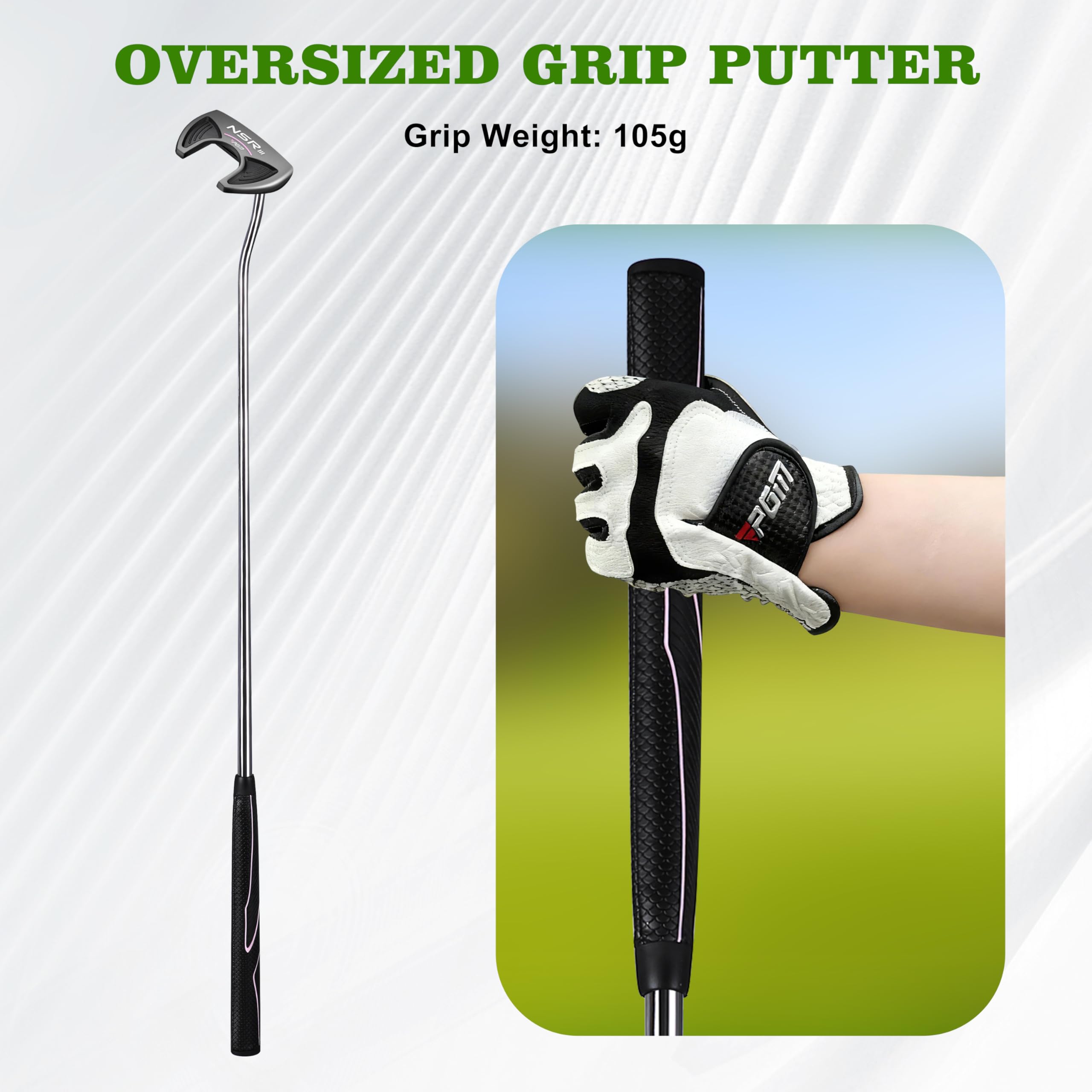 PGM 83.8 cm Golf Putter für Wonmen Rechtshänder mit Schlägerhaube, Ausrichtungshilfe High Moi Mallet Putter Golfschläger für Geradere Putts TUG041