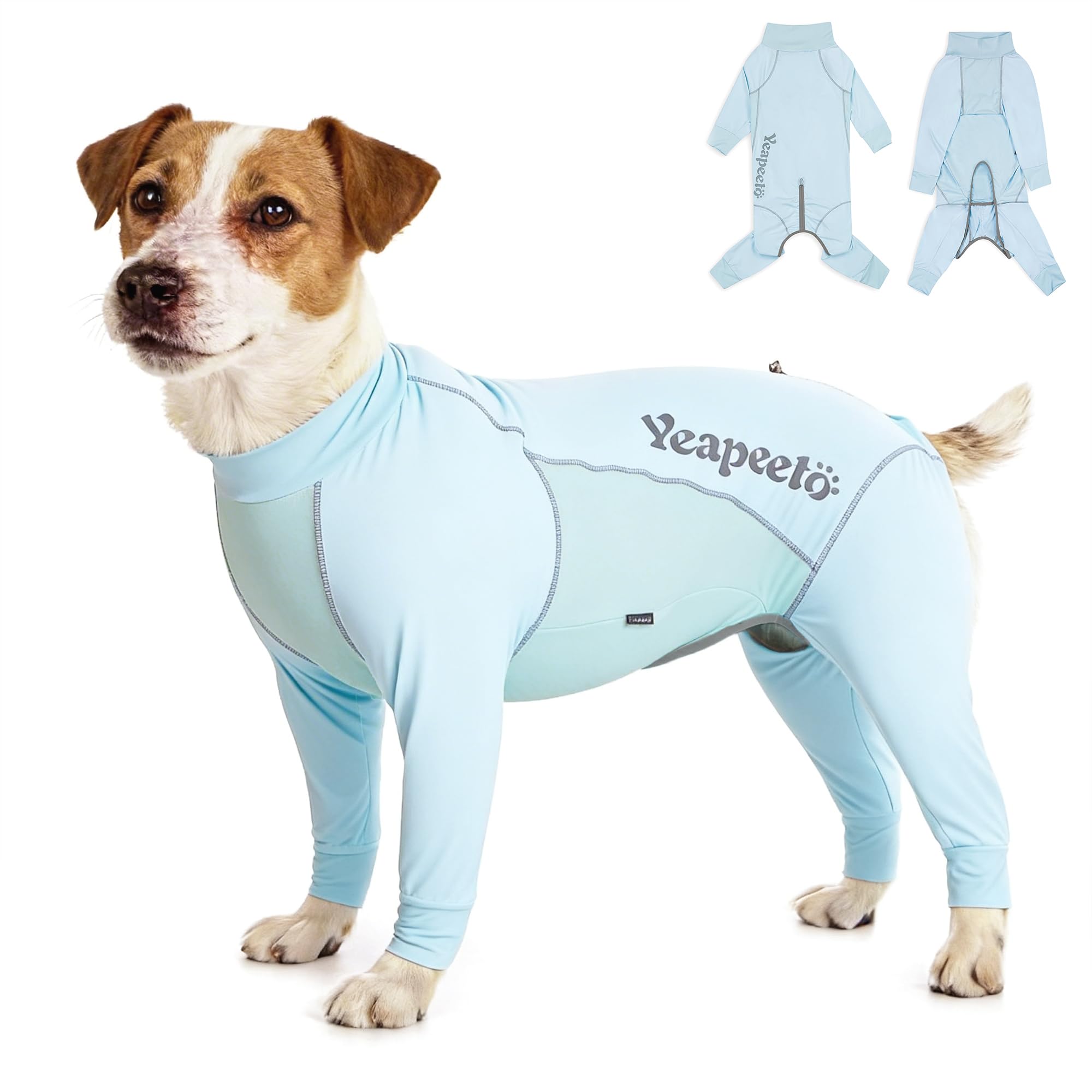 Dog Sun Protection Cooling Suit UPF 50+, Quick-Dry Breathable Jumpsuit for Large & Medium Dogs, Outdoor Dirt-Resistant Shedding Control Pet Apparel (Ice Blue, X-Large)
