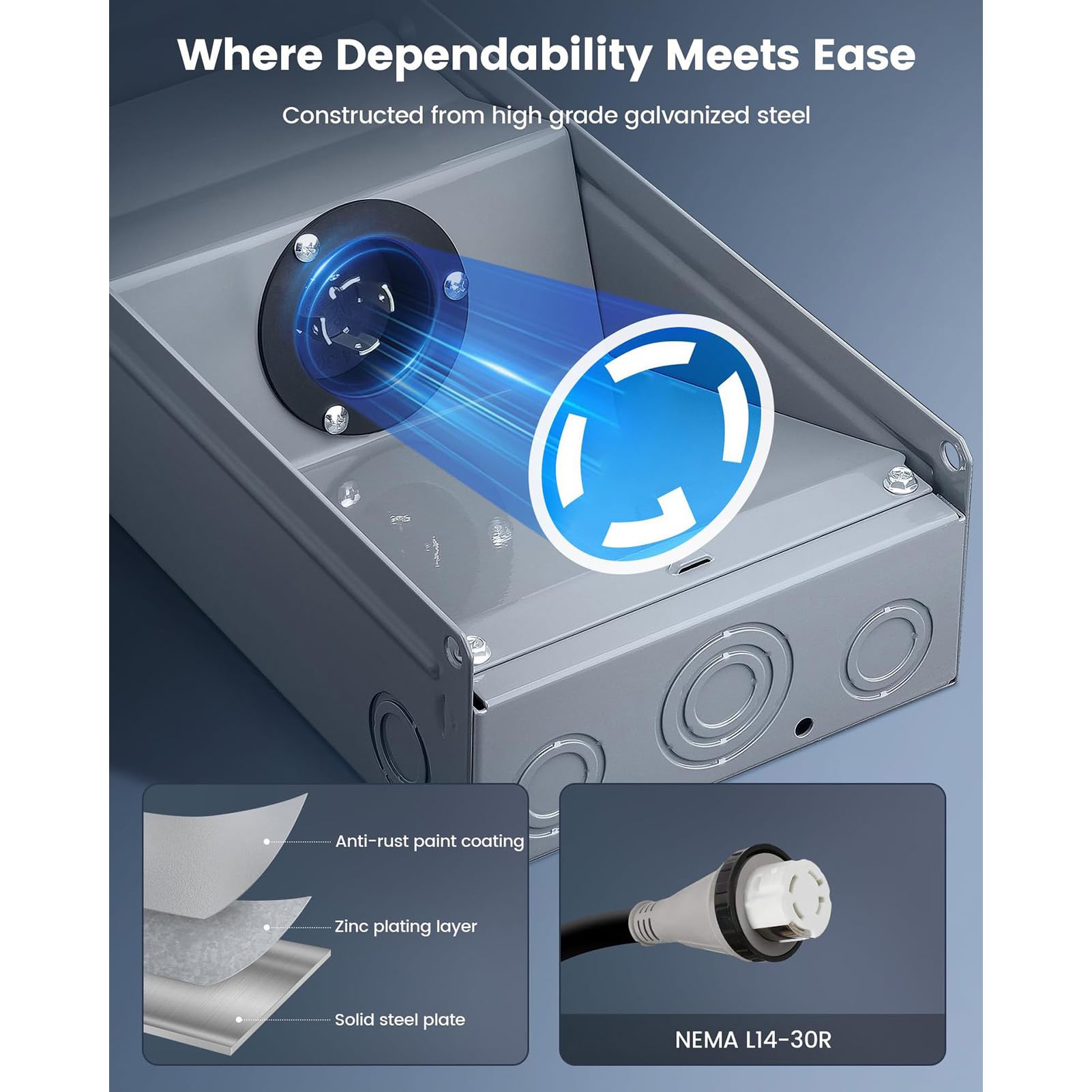 Scatola Di Ingresso Del Generatore Da 30 Amp,Potenza Nema L14-30p 125 - Foto 2