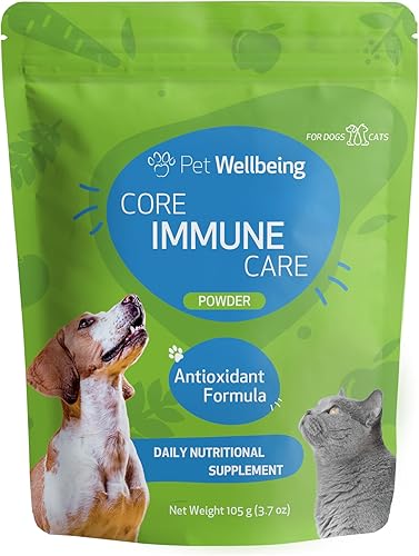 Pet Wellbeing - Cuidado inmunológico básico para perros y gatos - Apoyo antioxidante diario para mascotas de todas las edades - 3.7 onzas