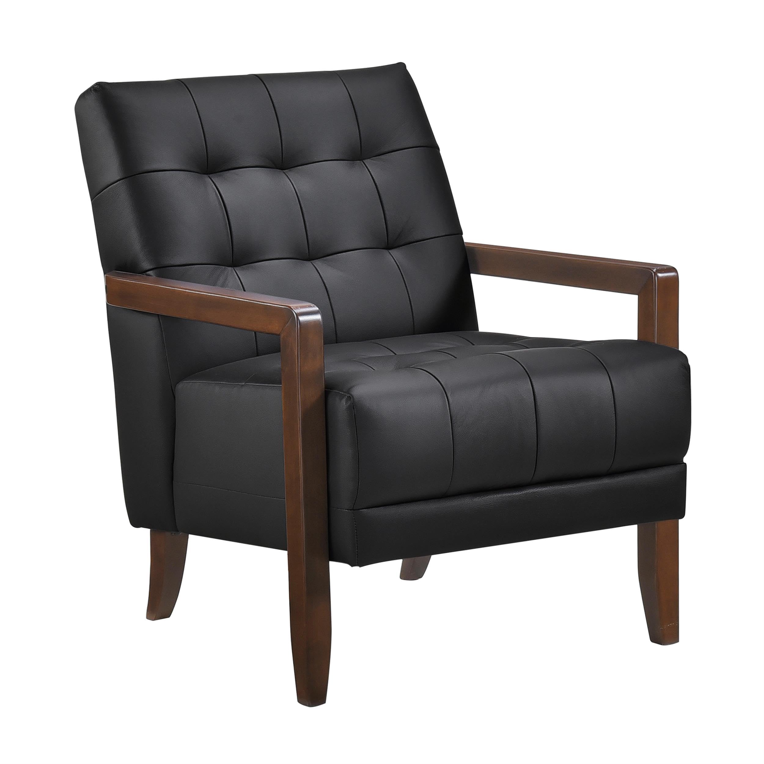 Lexicon Crafton Leather Accent Chair in Black