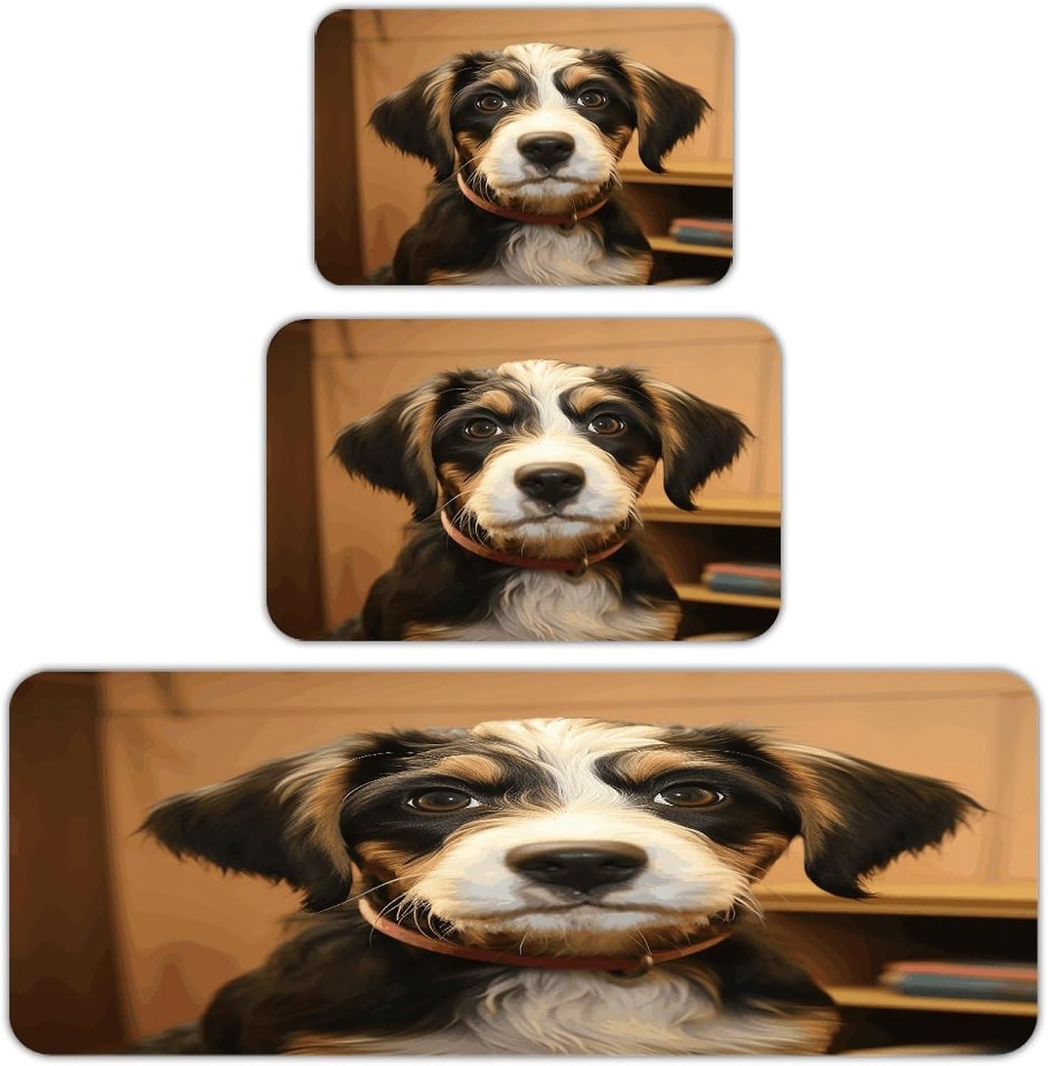 Dog Training Kitchen Rugs Sets of 3 Washable Non Slip Kitchen Rug Water Resistant Carpet Piece Anti Fatigue Kitchen Mats Soft Comfort Standing Mat Modern Area Rug