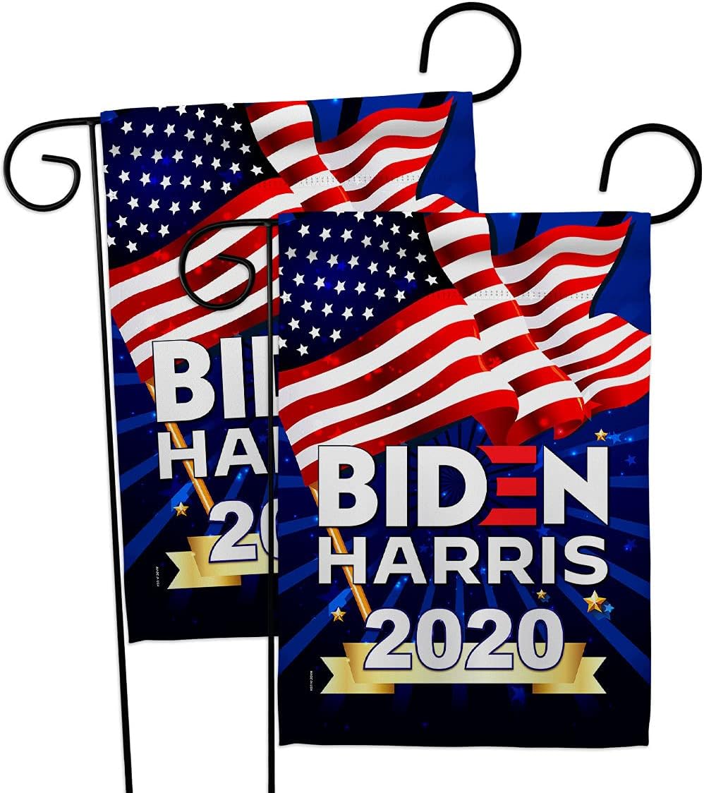 Biden Harris 2020 Garden Flags 2pcs Pack Patriotic President Democrat Republican Tea Party United State American Election Small Gift Yard House Banner Made in USA 13 X 18.5