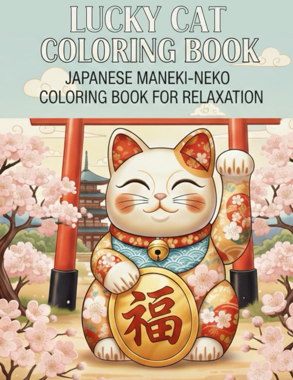 LUCKY CAT COLORING BOOK: JAPANESE MANEKI-NEKO COLORING BOOK FOR RELAXATION