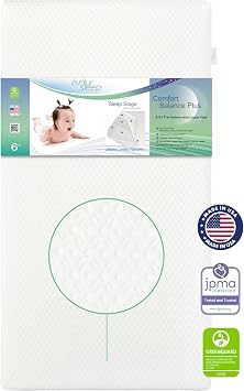 Evolur Coco,Comfort Lite Plus Natural Copper Infused Fiber Crib & Toddler Mattress I Waterproof I Green Guard Gold Certified I Removable Cover I 5 Mattress I Foam Encasement for Superior & Stability
