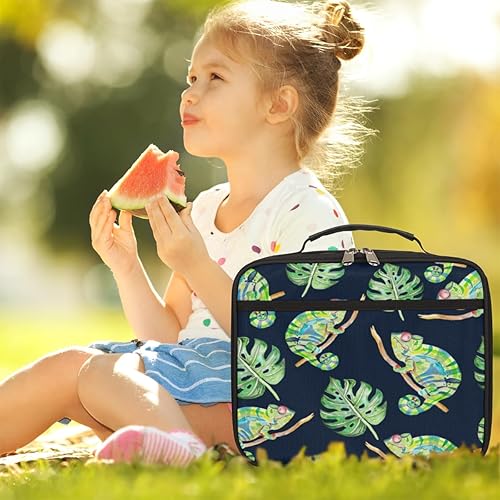 Miniatura 3 de Bolsa de almuerzo reutilizable con diseño de hojas camaleones, bolsa de almuerzo aislada para hombres y adultos, a prueba de fugas, lonchera para