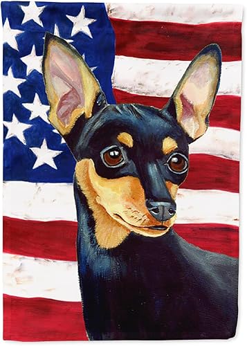 Miniatura 87 de Caroline's Treasures SS4017GF Bandera de Estados Unidos con Bulldog Inglés para jardín, bandera decorativa para patio exterior, patio, parterres,