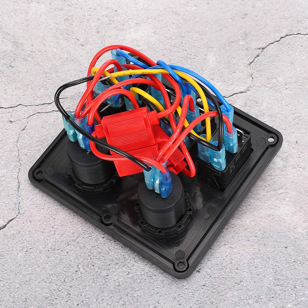 Pannello Interruttori a Bilanciere Impermeabile a 4 Bande con Presa Porte USB IP65 Ed Accessorio per Barca per Uso Nautico per Auto