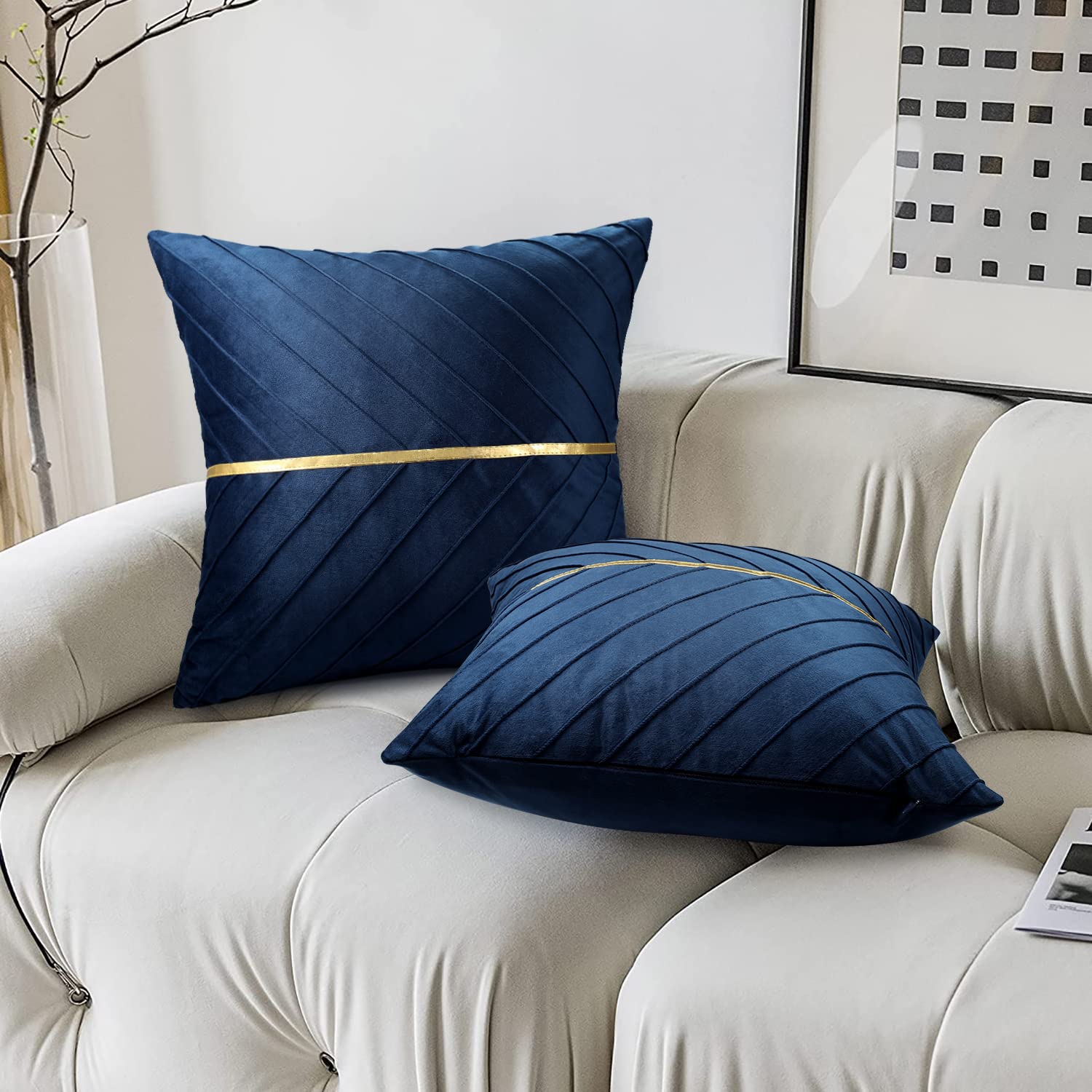 Federe Cuscini Divano 70x70cm Piazza Copricuscini Boho blu Decorativo Federa Cuscino Set di 4 Stampa HD Morbido Doppia Faccia Fodere Cuscino per Soggiorno Sedia Letto Divano Decor Regalo R-1212