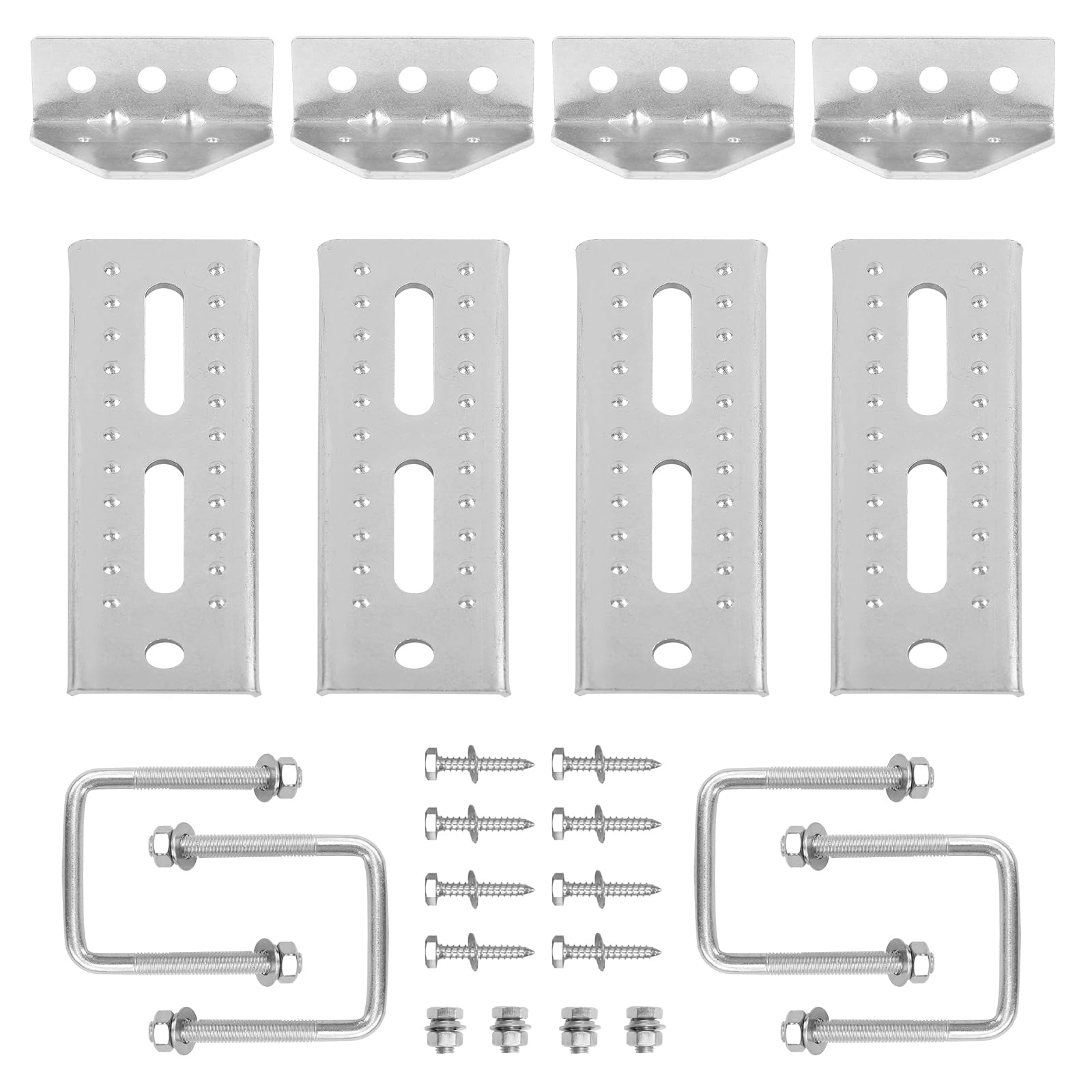 CYGIVC Boat Trailer Top Angle Swivel Top Angle Bracket, Bolster Bunk Board Adjustable for Boat Pontoon Trailer,11 Gauge Steel,Silver