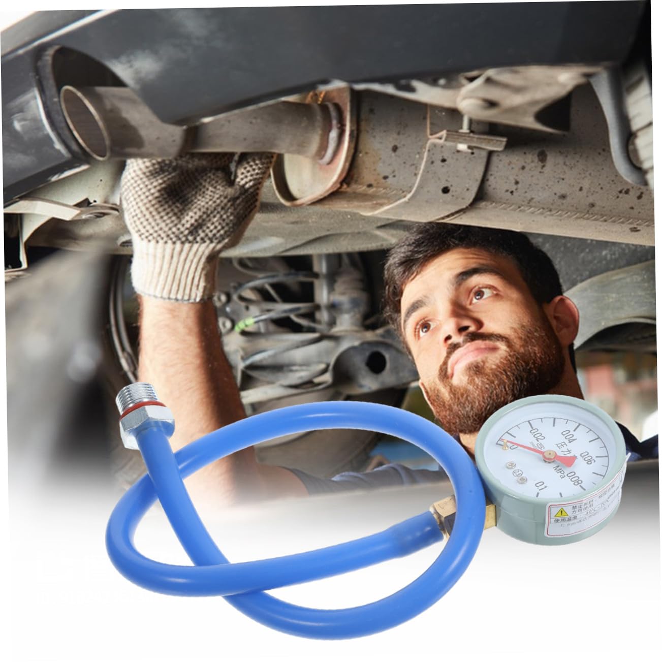 MAGICLULU 1pc Exhaust Back Pressure Tester Gauge Automotive Emission Detector for Converter Pressure Testing Durable Car Exhaust Plugging Detection Tool