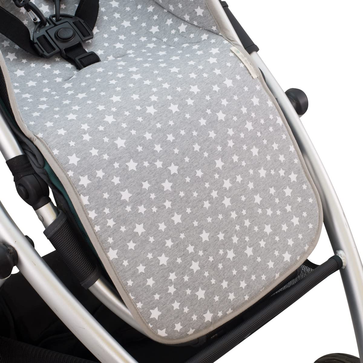 JYOKO KIDS Universal 100% cotton pram liner for stroller compatible with UPPABABY Vista and Cruz (White Star) - Image 4