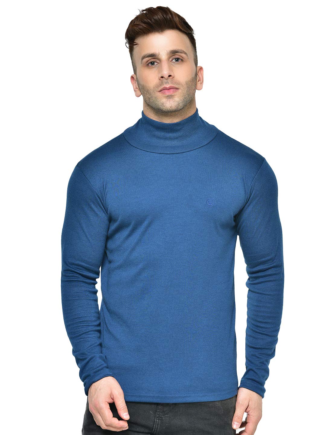 CHKOKKO Men's Winter Wear Cotton High Neck Full Sleeves Regular Fit T-Shirt