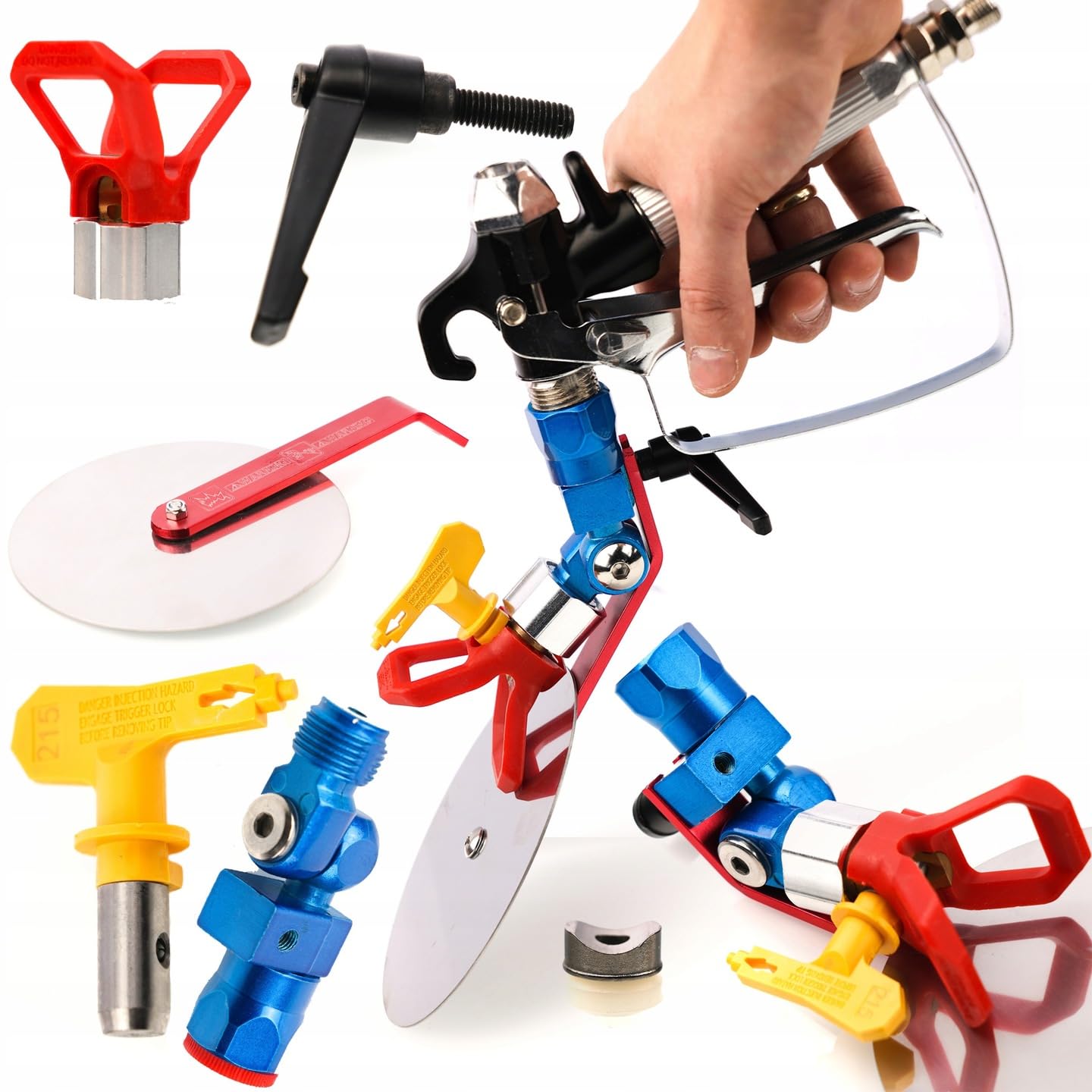 Rosfix Tornado RT3 UltraSpray - Pulverizador de pintura sin aire 2200 W, 220 bar, 2,5 l/min | Con pistola, boquilla 517, manguera de 10 m, filtros y accesorios | Accesorios de pintura para interiores