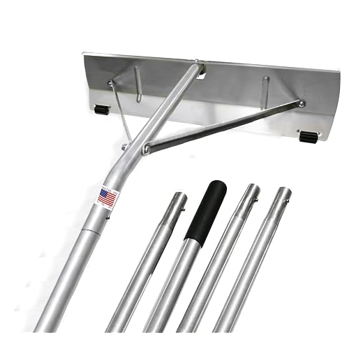 USA-Made Snow Roof Rake with Shingle Saver Rollers (20 Foot)