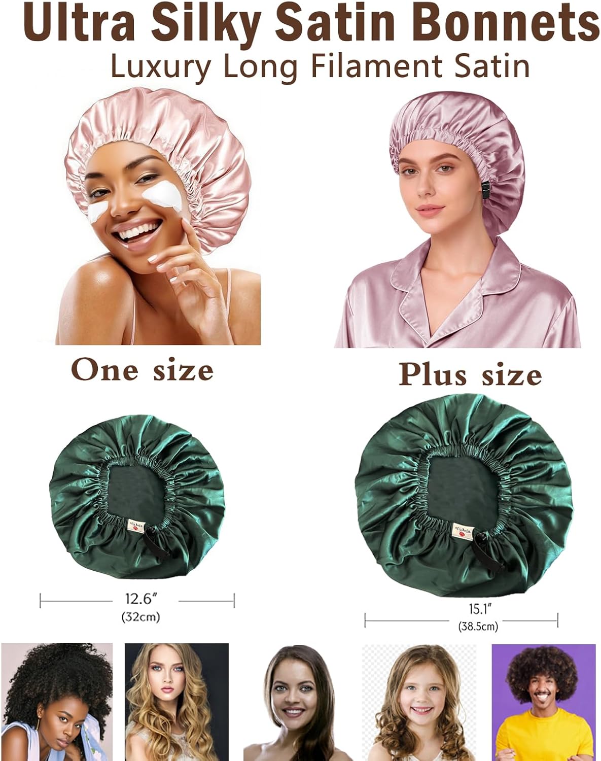 2Pcs Hair Bonnets For Sleeping Satin Bonnet Silk Bonnets For Women Silky Night Caps Womens Curly Hair Sleep Cap - Image 4