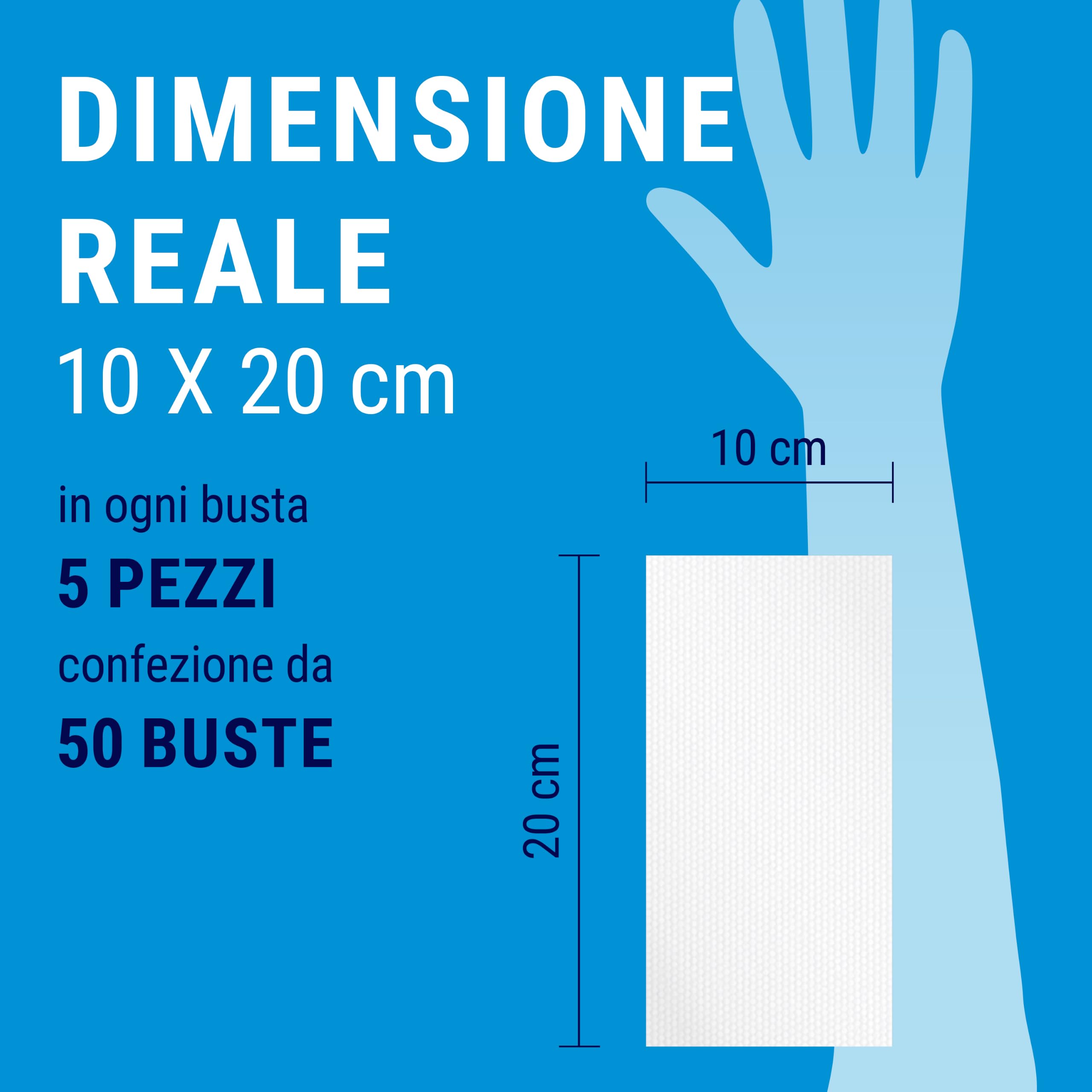 DEAlfa - Compresas de gasa plegadas estériles - 10 x 20 cm a 16 capas - Bolsa estéril de 5 unidades - 40 sobres de 5 unidades - Paquete de 200 unidades