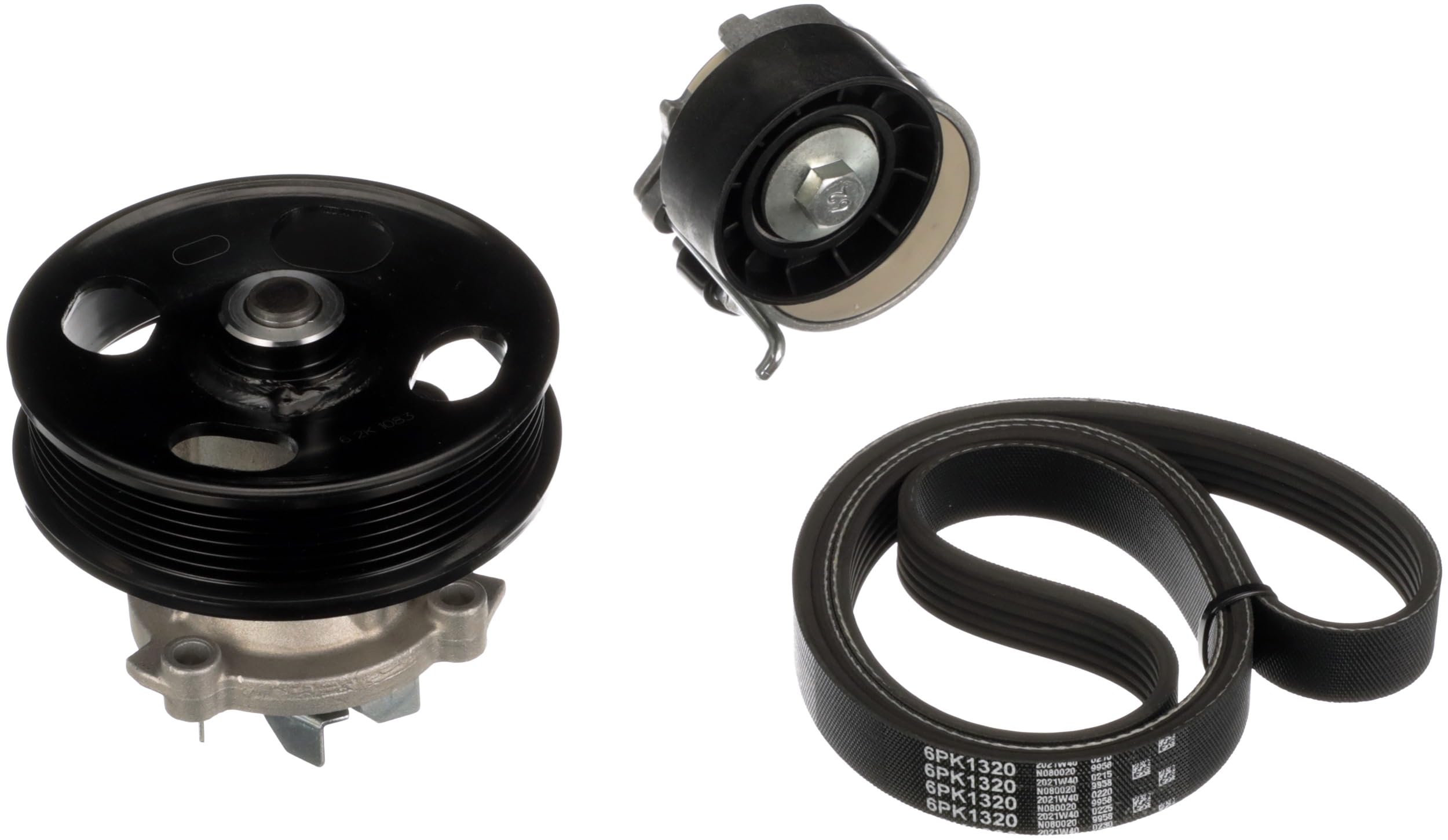 GATES KP26PK1320 Pompa acqua + Kit cinghia Poly V con pompa acqua nero | Compatibile con: ALFA ROMEO MITO, FIAT 500L, 500X, FIORINO Großraumlimousine, FIORINO Kasten/Großraumlimousine, GRANDE PUNTO