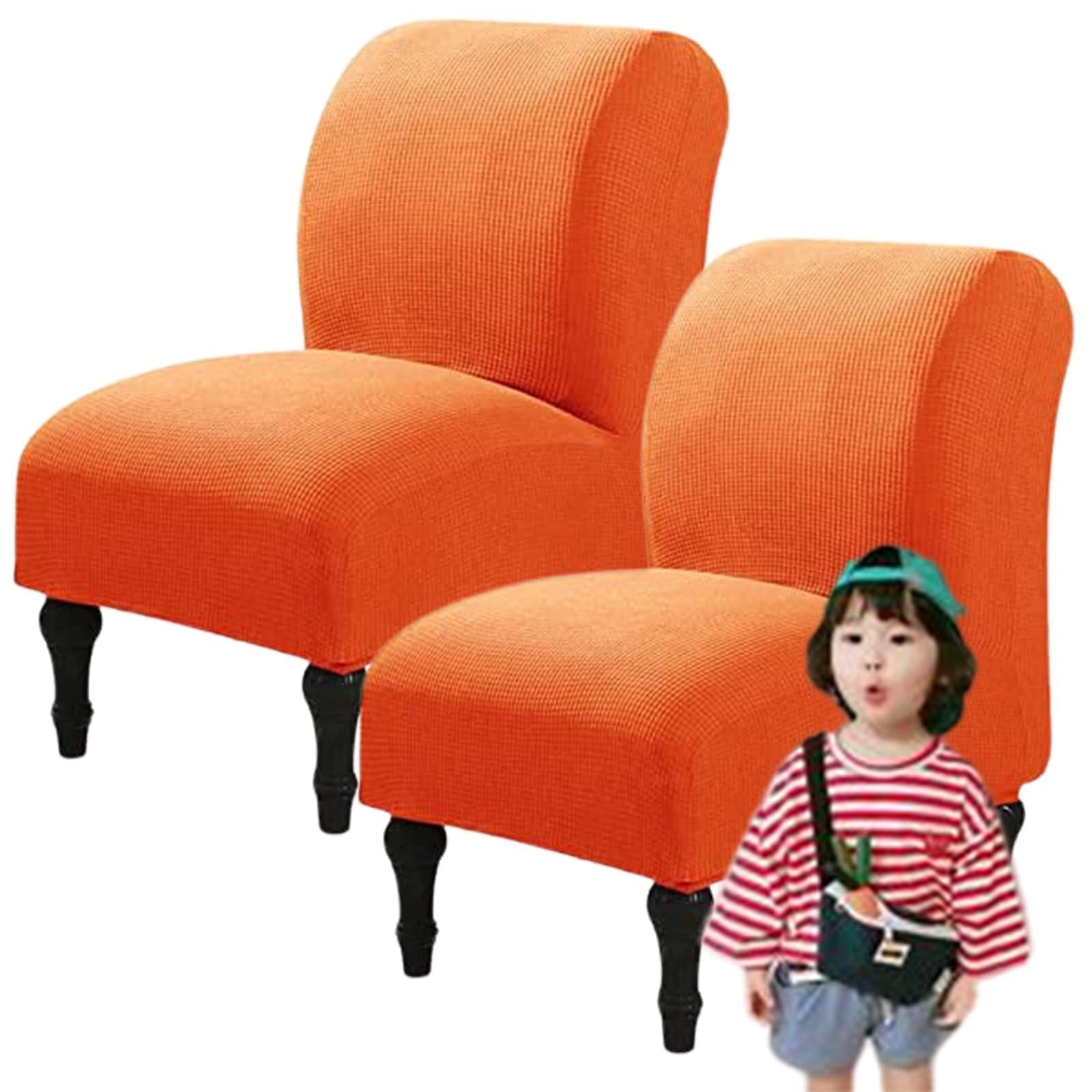 NMVAWIPT Armless Accent Chair Covers, Polyester+Spandex Stretch Slipcover, Removable Furniture Protector, For Home Hotel(#21,2pcs)