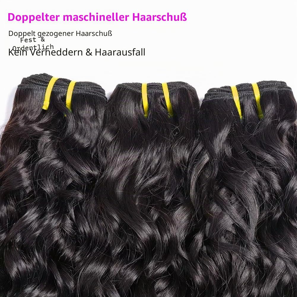 12 14 16 Zoll Human Hair Bundles 9A Brazilian Hair Bundles Water Wave Virgin Human Hair Weave Bundles Brasilianische Wasserwelle Menschliche Haare 3 Bündel Natürliche Schwarze Farbe