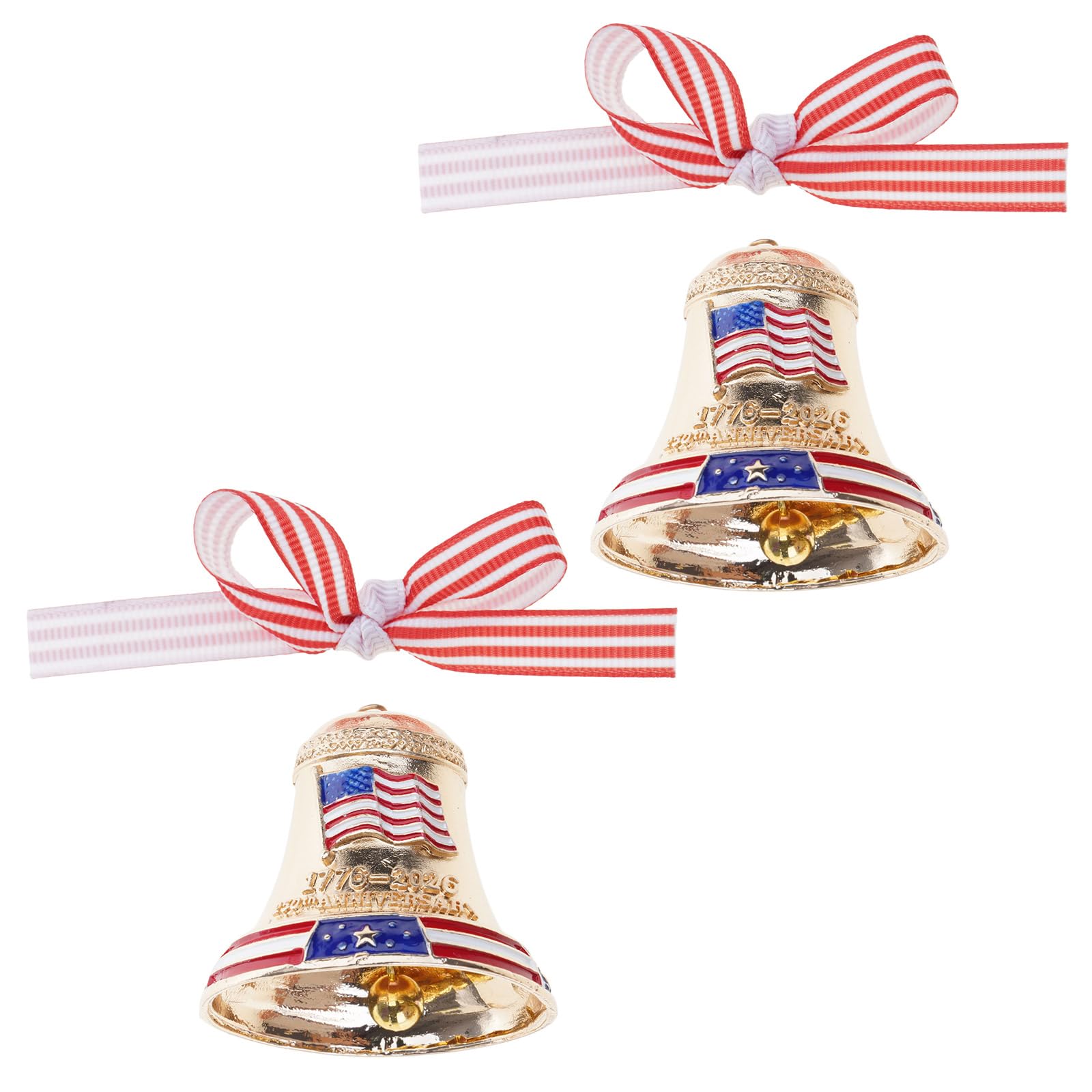 KAQNTUD Christmas Tree Decoration Metal Bells Hanging Decorations Bells 250th Anniversary Ornament for Mantle Shop Window Metal Christmas Bell Decoration