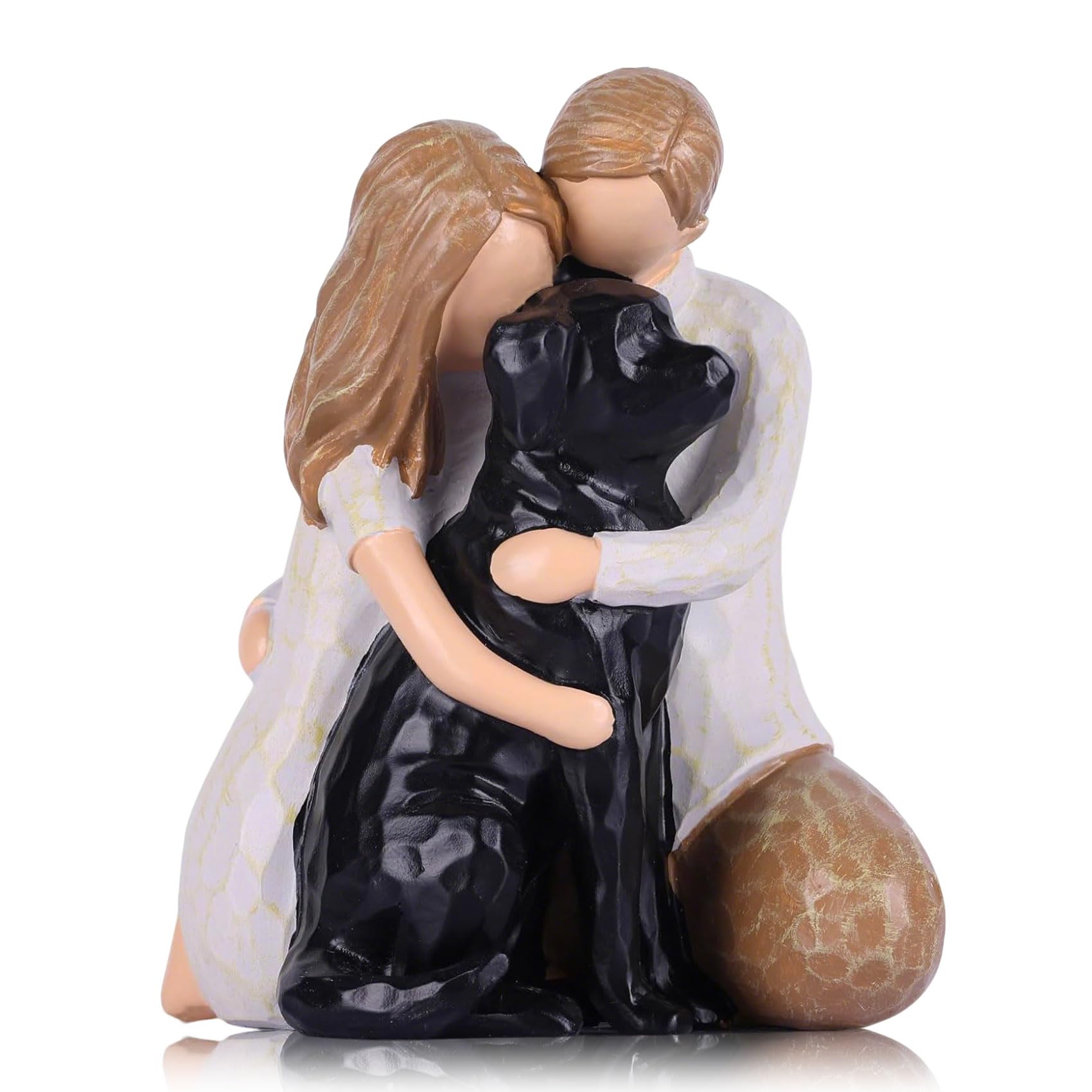 Figurine ange chien noir en résine, un hommage touchant et poétique à votre compagnon fidèle